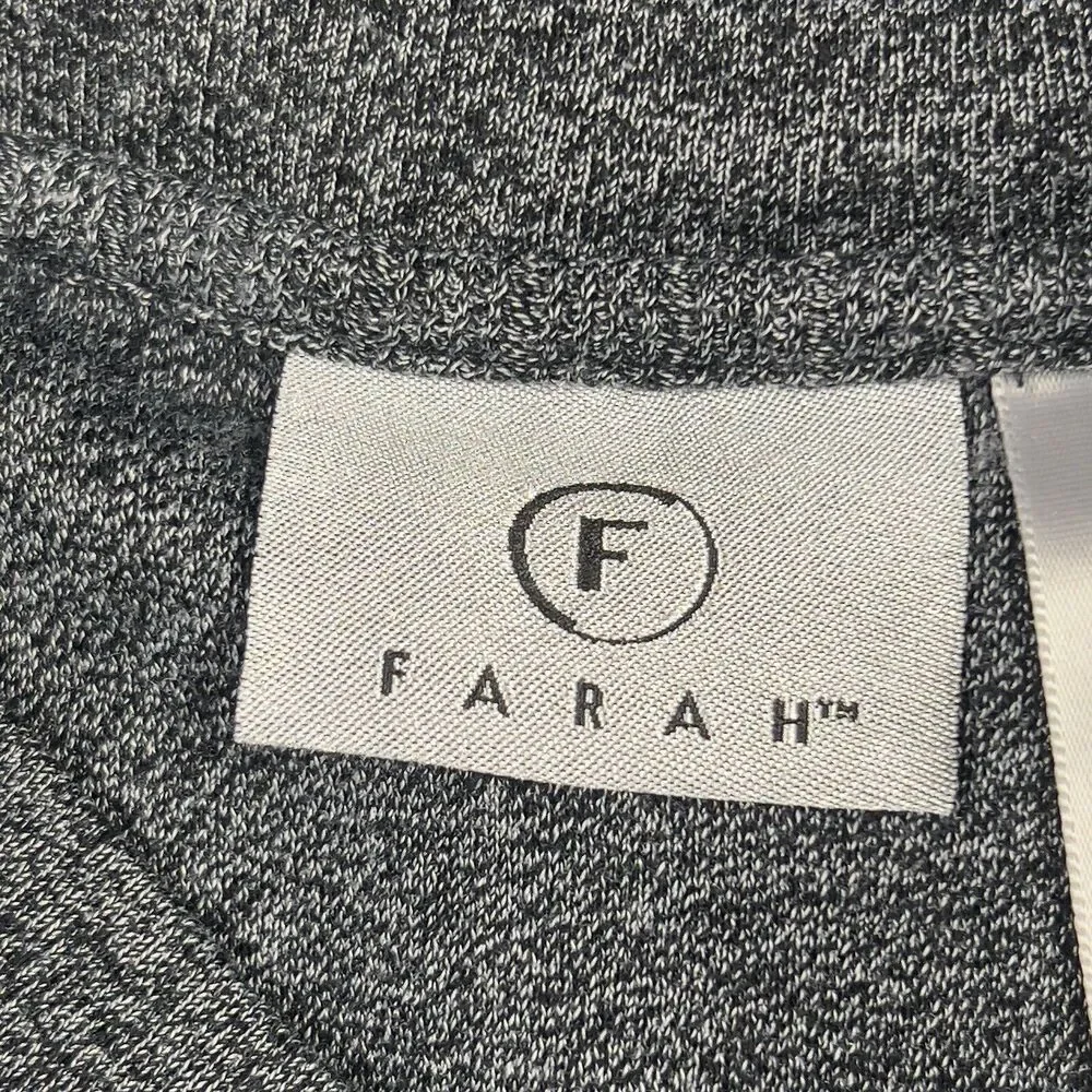 Farah Shirt Mens Medium Gray Pullover Sweater 3‎ Button Front Stretchy Knit